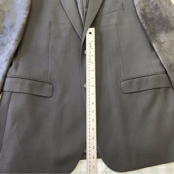 Pal zileri Lab black blazer slim fit wool blend bi-material shinny sleeve siz 54 - Picture 12 of 16